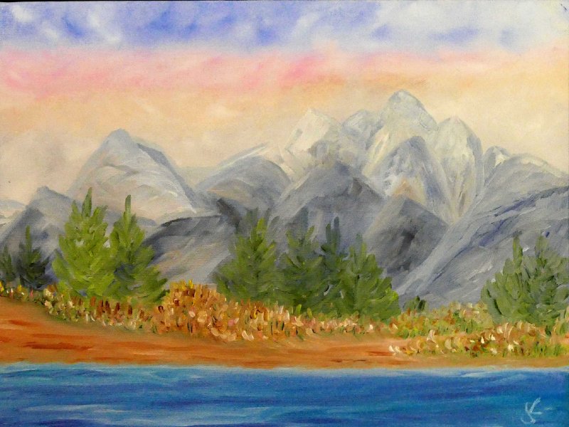 Rafting the Snake-Grand Tetons 16x20 Oil.JPG